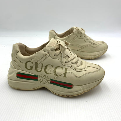【現状渡し品】【レディース】 GUCCI グッチ RYHTON LOGO SNEAKERS 528892 ライトン ロゴ スニーカー 靴 ウィメンズ 162-260929-ko-21-teih サイズ：36.5 カラー：ベージュ系 万代Net店