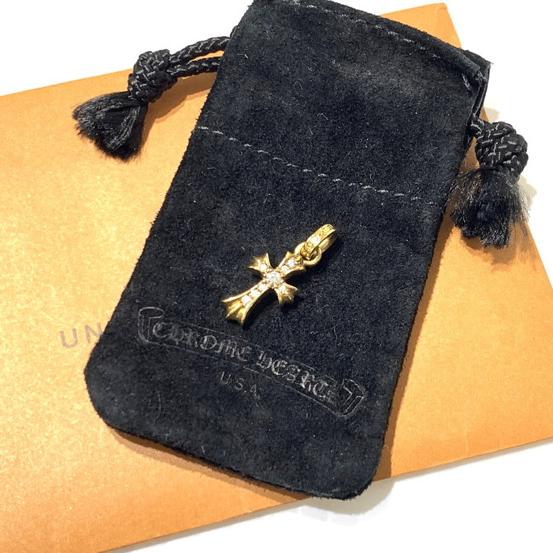 【中古品】【メンズ】 CHROME HEARTS クロムハーツ 22K CRS BBYFAT P DIA クロス ベビーファット チャーム パヴェダイヤモンド アクセサリー ペンダントトップ 190-261027-ko-07-teih カラー：ゴールド 万代Net店