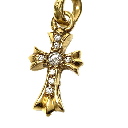 【中古品】【メンズ】 CHROME HEARTS クロムハーツ 22K CRS BBYFAT P DIA クロス ベビーファット チャーム パヴェダイヤモンド アクセサリー ペンダントトップ 190-261027-ko-07-teih カラー：ゴールド 万代Net店
