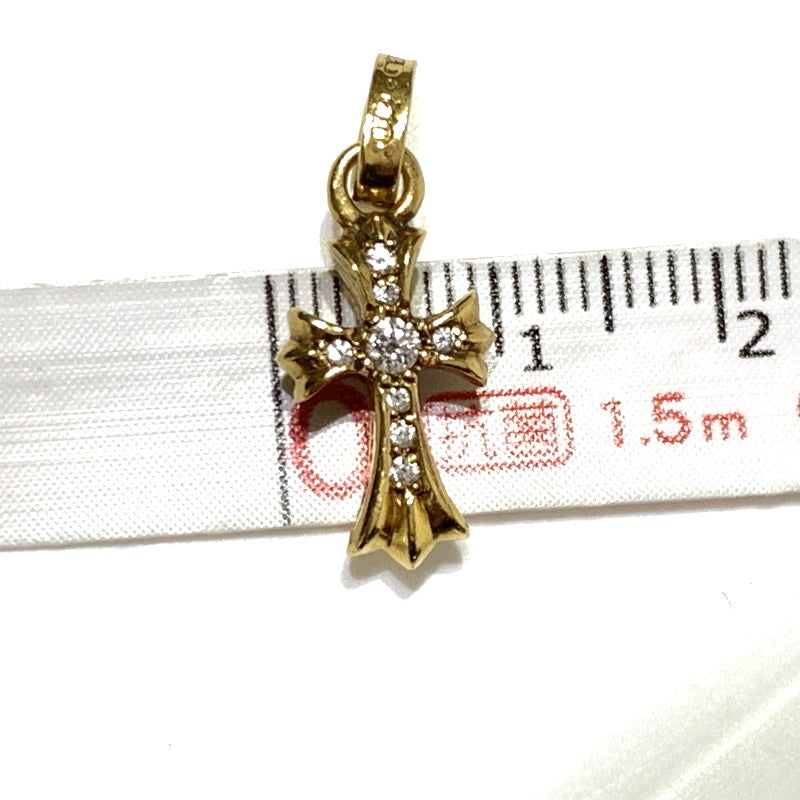 【中古品】【メンズ】 CHROME HEARTS クロムハーツ 22K CRS BBYFAT P DIA クロス ベビーファット チャーム パヴェダイヤモンド アクセサリー ペンダントトップ 190-261027-ko-07-teih カラー：ゴールド 万代Net店