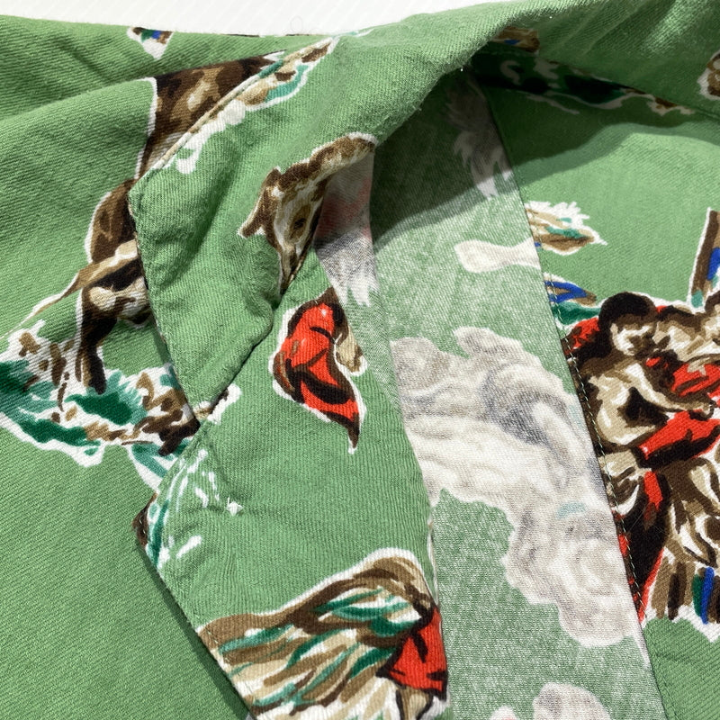【中古品】【メンズ】 SAINT MICHAEL セント マイケル 21SS PJ HORSE SHIRT SM-S21-0000-003 2021年春夏 パジャマ ホース シャツ 長袖 トップス 142-260929-sa-12-teih サイズ：M カラー：グリーン 万代Net店
