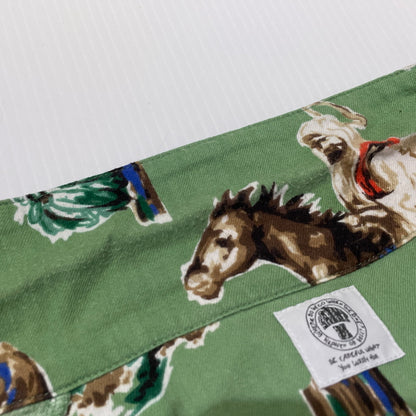 【中古品】【メンズ】 SAINT MICHAEL セント マイケル 21SS PJ HORSE SHIRT SM-S21-0000-003 2021年春夏 パジャマ ホース シャツ 長袖 トップス 142-260929-sa-12-teih サイズ：M カラー：グリーン 万代Net店