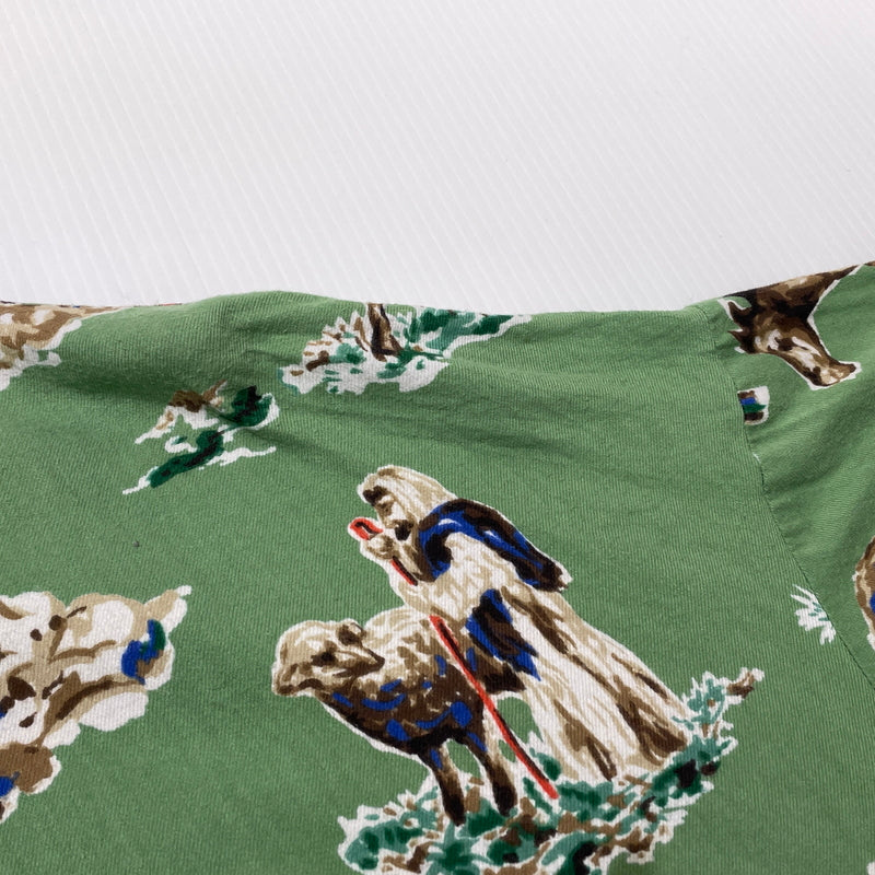 【中古品】【メンズ】 SAINT MICHAEL セント マイケル 21SS PJ HORSE SHIRT SM-S21-0000-003 2021年春夏 パジャマ ホース シャツ 長袖 トップス 142-260929-sa-12-teih サイズ：M カラー：グリーン 万代Net店