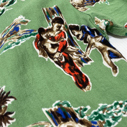 【中古品】【メンズ】 SAINT MICHAEL セント マイケル 21SS PJ HORSE SHIRT SM-S21-0000-003 2021年春夏 パジャマ ホース シャツ 長袖 トップス 142-260929-sa-12-teih サイズ：M カラー：グリーン 万代Net店