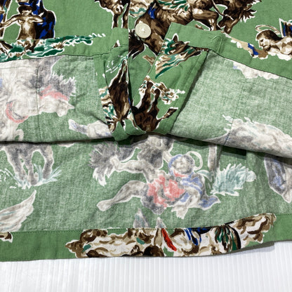 【中古品】【メンズ】 SAINT MICHAEL セント マイケル 21SS PJ HORSE SHIRT SM-S21-0000-003 2021年春夏 パジャマ ホース シャツ 長袖 トップス 142-260929-sa-12-teih サイズ：M カラー：グリーン 万代Net店