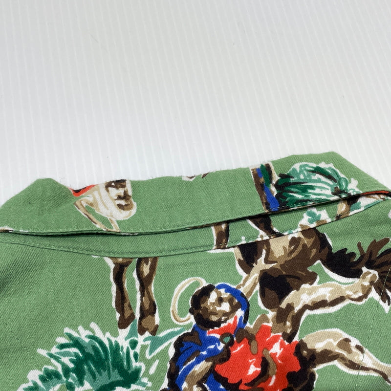【中古品】【メンズ】 SAINT MICHAEL セント マイケル 21SS PJ HORSE SHIRT SM-S21-0000-003 2021年春夏 パジャマ ホース シャツ 長袖 トップス 142-260929-sa-12-teih サイズ：M カラー：グリーン 万代Net店
