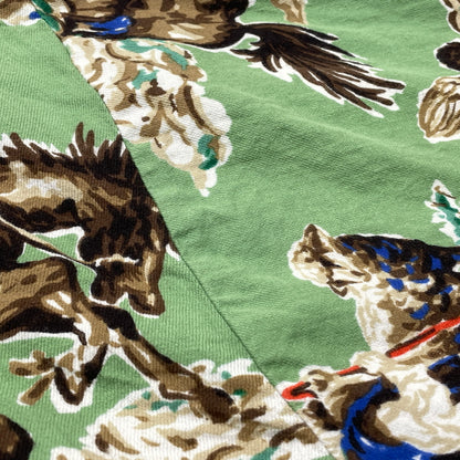 【中古品】【メンズ】 SAINT MICHAEL セント マイケル 21SS PJ HORSE SHIRT SM-S21-0000-003 2021年春夏 パジャマ ホース シャツ 長袖 トップス 142-260929-sa-12-teih サイズ：M カラー：グリーン 万代Net店