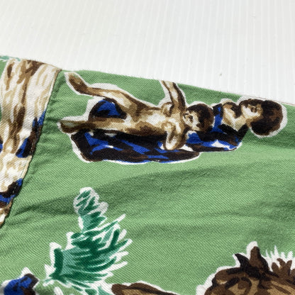 【中古品】【メンズ】 SAINT MICHAEL セント マイケル 21SS PJ HORSE SHIRT SM-S21-0000-003 2021年春夏 パジャマ ホース シャツ 長袖 トップス 142-260929-sa-12-teih サイズ：M カラー：グリーン 万代Net店