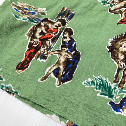 【中古品】【メンズ】 SAINT MICHAEL セント マイケル 21SS PJ HORSE SHIRT SM-S21-0000-003 2021年春夏 パジャマ ホース シャツ 長袖 トップス 142-260929-sa-12-teih サイズ：M カラー：グリーン 万代Net店
