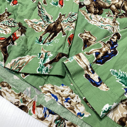 【中古品】【メンズ】 SAINT MICHAEL セント マイケル 21SS PJ HORSE SHIRT SM-S21-0000-003 2021年春夏 パジャマ ホース シャツ 長袖 トップス 142-260929-sa-12-teih サイズ：M カラー：グリーン 万代Net店