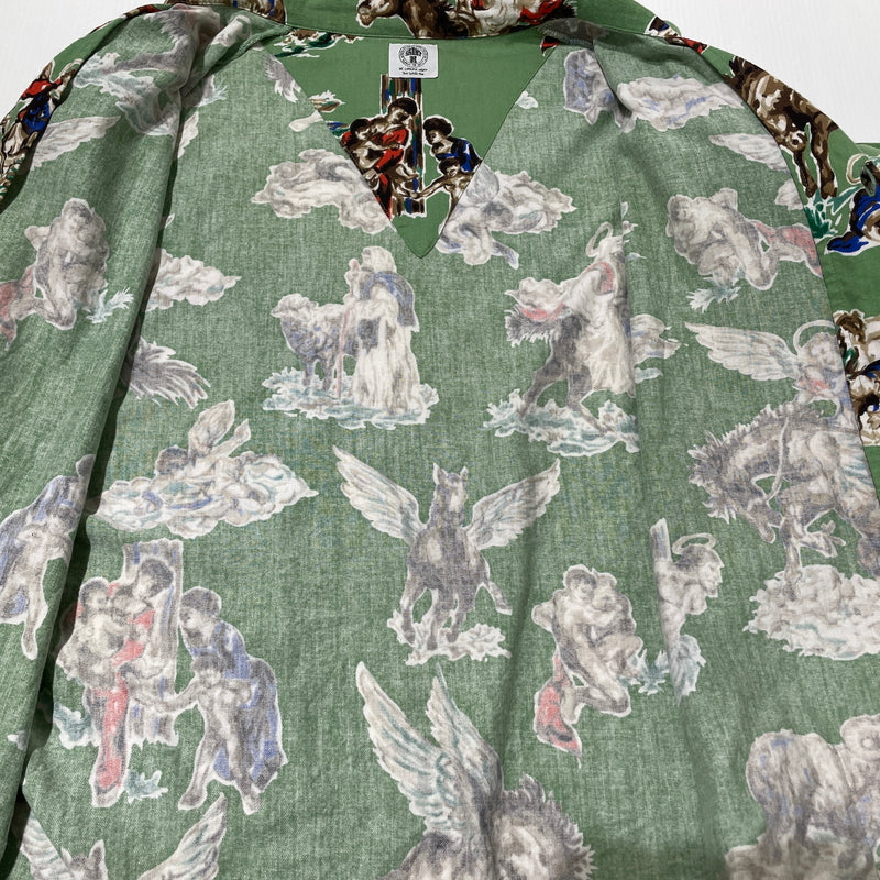 【中古品】【メンズ】 SAINT MICHAEL セント マイケル 21SS PJ HORSE SHIRT SM-S21-0000-003 2021年春夏 パジャマ ホース シャツ 長袖 トップス 142-260929-sa-12-teih サイズ：M カラー：グリーン 万代Net店