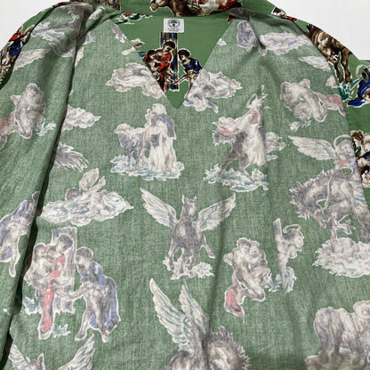 【中古品】【メンズ】 SAINT MICHAEL セント マイケル 21SS PJ HORSE SHIRT SM-S21-0000-003 2021年春夏 パジャマ ホース シャツ 長袖 トップス 142-260929-sa-12-teih サイズ：M カラー：グリーン 万代Net店