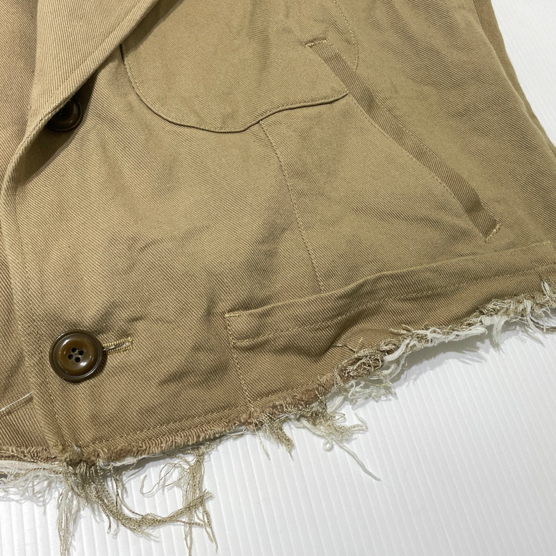【中古品】【メンズ】 DOUBLET ダブレット 20SS HEAVY TWILL CUT OFF JACKET 2020年春夏 ヘビーツイル カットオフ ジャケット アウター 140-260929-sa-10-teih サイズ：S カラー：ベージュ 万代Net店