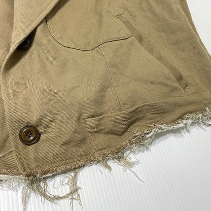 【中古品】【メンズ】 DOUBLET ダブレット 20SS HEAVY TWILL CUT OFF JACKET 2020年春夏 ヘビーツイル カットオフ ジャケット アウター 140-260929-sa-10-teih サイズ：S カラー：ベージュ 万代Net店