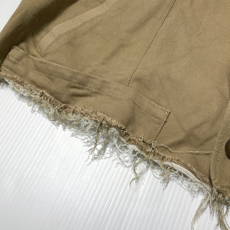 【中古品】【メンズ】 DOUBLET ダブレット 20SS HEAVY TWILL CUT OFF JACKET 2020年春夏 ヘビーツイル カットオフ ジャケット アウター 140-260929-sa-10-teih サイズ：S カラー：ベージュ 万代Net店