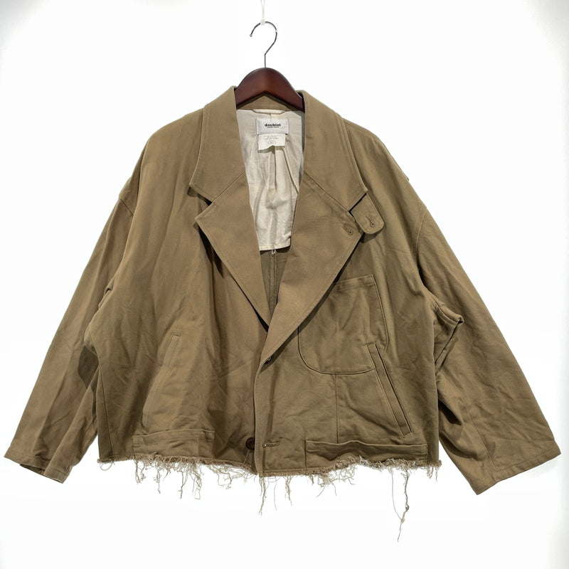 【中古品】【メンズ】 DOUBLET ダブレット 20SS HEAVY TWILL CUT OFF JACKET 2020年春夏 ヘビーツイル カットオフ ジャケット アウター 140-260929-sa-10-teih サイズ：S カラー：ベージュ 万代Net店