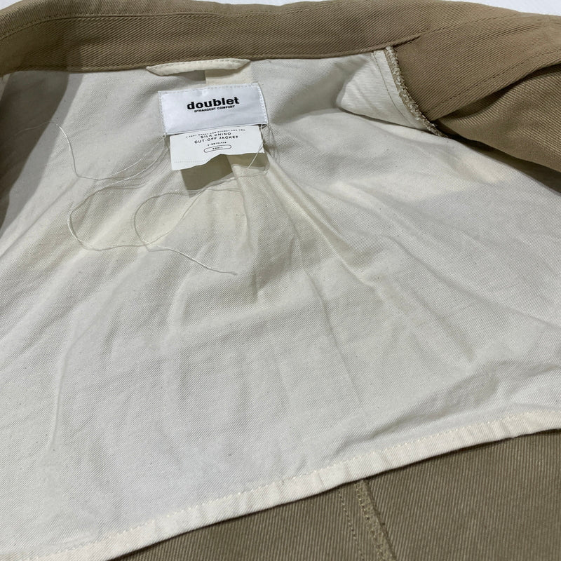 【中古品】【メンズ】 DOUBLET ダブレット 20SS HEAVY TWILL CUT OFF JACKET 2020年春夏 ヘビーツイル カットオフ ジャケット アウター 140-260929-sa-10-teih サイズ：S カラー：ベージュ 万代Net店