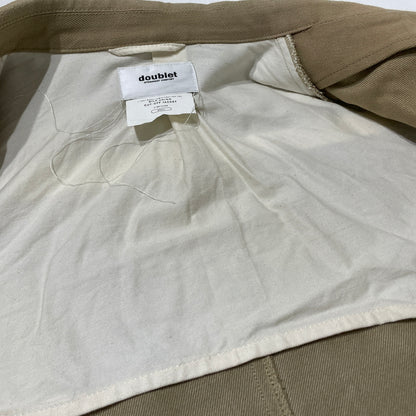 【中古品】【メンズ】 DOUBLET ダブレット 20SS HEAVY TWILL CUT OFF JACKET 2020年春夏 ヘビーツイル カットオフ ジャケット アウター 140-260929-sa-10-teih サイズ：S カラー：ベージュ 万代Net店
