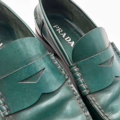 【中古品】【メンズ】 PRADA プラダ CORDVAN ABETE LOAFER 2D0080 コードバン アベテ ローファー 靴 シューズ 183-260926-yo-02-teih サイズ：7 1/2 カラー：グリーン 万代Net店