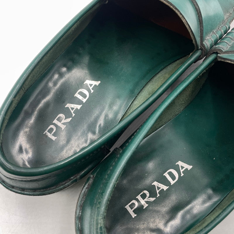 【中古品】【メンズ】 PRADA プラダ CORDVAN ABETE LOAFER 2D0080 コードバン アベテ ローファー 靴 シューズ 183-260926-yo-02-teih サイズ：7 1/2 カラー：グリーン 万代Net店