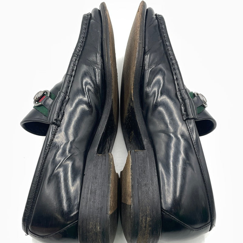 【現状渡し品】【メンズ】 GUCCI グッチ 11002 スクエアトゥ シェリーライン ホースビット ローファー 靴 シューズ 183-260926-yo-01-teih サイズ：42E カラー：ブラック 万代Net店