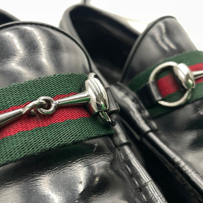 【現状渡し品】【メンズ】 GUCCI グッチ 11002 スクエアトゥ シェリーライン ホースビット ローファー 靴 シューズ 183-260926-yo-01-teih サイズ：42E カラー：ブラック 万代Net店