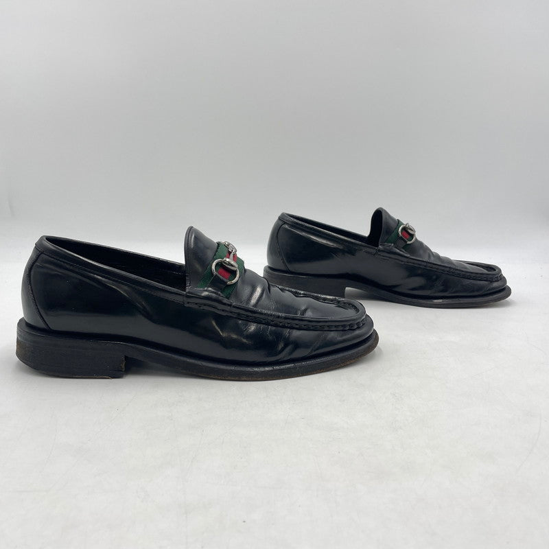 【現状渡し品】【メンズ】 GUCCI グッチ 11002 スクエアトゥ シェリーライン ホースビット ローファー 靴 シューズ 183-260926-yo-01-teih サイズ：42E カラー：ブラック 万代Net店