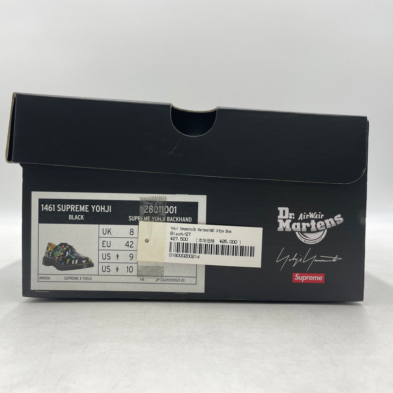 【中古品】【メンズ】 SUPREME シュプリーム × YOHJI YAMAMOTO ヨウジヤマモト × DR.MARTENS ドクターマーチン トリプルコラボ 3EYE－SHOE 28011001 3ホール シューズ 靴 149-260926-yo-03-teih サイズ：27cm カラー：ブラック 万代Net店