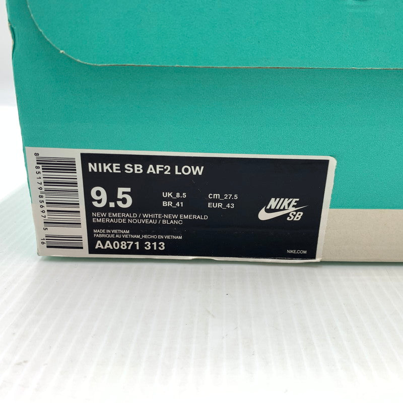 【中古品】【メンズ】 NIKE SB ナイキエスビー × Supreme シュプリーム 別注 コラボ AIR FORCE 2 LOW AA0871-313 エアフォース2 ロー スニーカー 靴 シューズ 160-261002-ko-06-teih サイズ：27.5cm カラー：ニューエメラルド 万代Net店