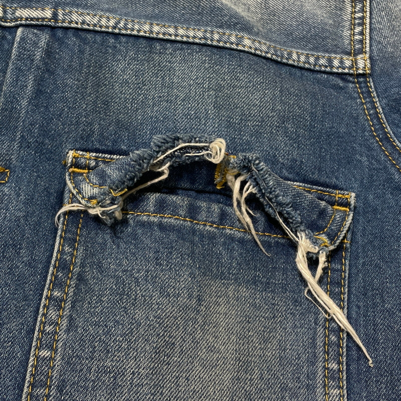 【中古品】【メンズ】 MAISON MARGIELA メゾン マルジェラ S50AM0537 S30561 22SS DISTRESSED DENIM JACKET 2022年春夏 ディストレスト デニム ジャケット アウター 141-260929-sa-15-teih サイズ：S カラー：インディゴ 万代Net店