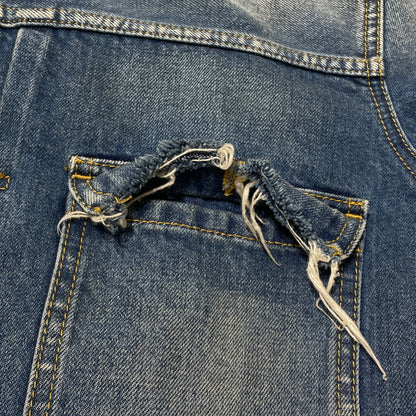 【中古品】【メンズ】 MAISON MARGIELA メゾン マルジェラ S50AM0537 S30561 22SS DISTRESSED DENIM JACKET 2022年春夏 ディストレスト デニム ジャケット アウター 141-260929-sa-15-teih サイズ：S カラー：インディゴ 万代Net店