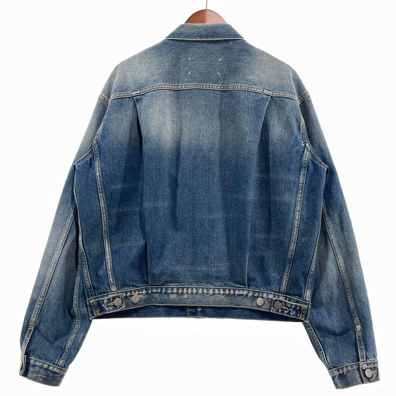 【中古品】【メンズ】 MAISON MARGIELA メゾン マルジェラ S50AM0537 S30561 22SS DISTRESSED DENIM JACKET 2022年春夏 ディストレスト デニム ジャケット アウター 141-260929-sa-15-teih サイズ：S カラー：インディゴ 万代Net店