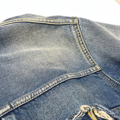【中古品】【メンズ】 MAISON MARGIELA メゾン マルジェラ S50AM0537 S30561 22SS DISTRESSED DENIM JACKET 2022年春夏 ディストレスト デニム ジャケット アウター 141-260929-sa-15-teih サイズ：S カラー：インディゴ 万代Net店