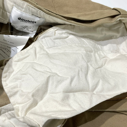 【中古品】【メンズ】 DOUBLET ダブレット SILK CHINO WIDE TAPERED TROUSERS 21SS10PT145 シルクチノ ワイドテーパード トラウザーズ ボトムス 151-260929-sa-09-teih サイズ：S カラー：ベージュ 万代Net店