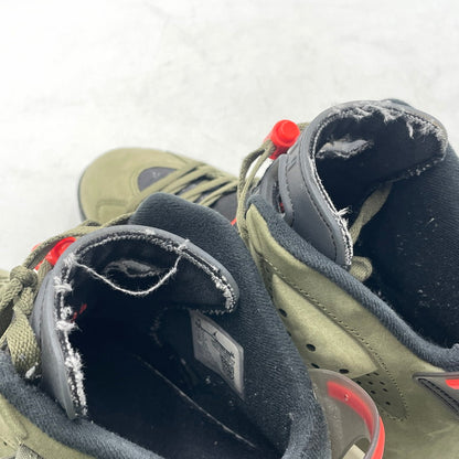 【中古品】【メンズ】 NIKE ナイキ× TRAVIS SCOTT トラヴィス・スコット 別注コラボ AIR JORDAN 6 RETRO "MEDIUM OLIVE" CN1084-200 エアジョーダン6 レトロ ミディアムオリーブ スニーカー 靴 160-260926-yo-13-teih サイズ：27.5cm カラー：カーキ 万代Net店