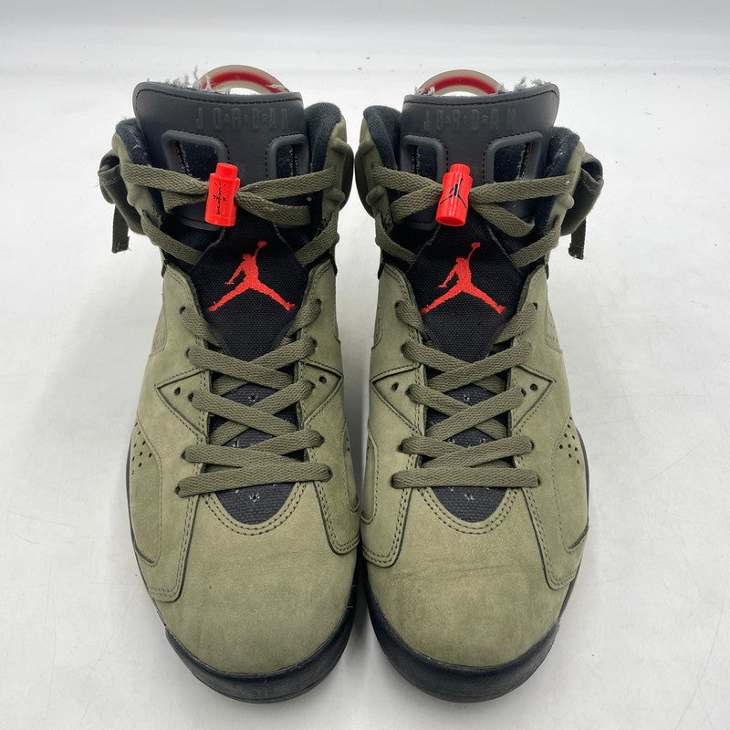 【中古品】【メンズ】 NIKE ナイキ× TRAVIS SCOTT トラヴィス・スコット 別注コラボ AIR JORDAN 6 RETRO "MEDIUM OLIVE" CN1084-200 エアジョーダン6 レトロ ミディアムオリーブ スニーカー 靴 160-260926-yo-13-teih サイズ：27.5cm カラー：カーキ 万代Net店