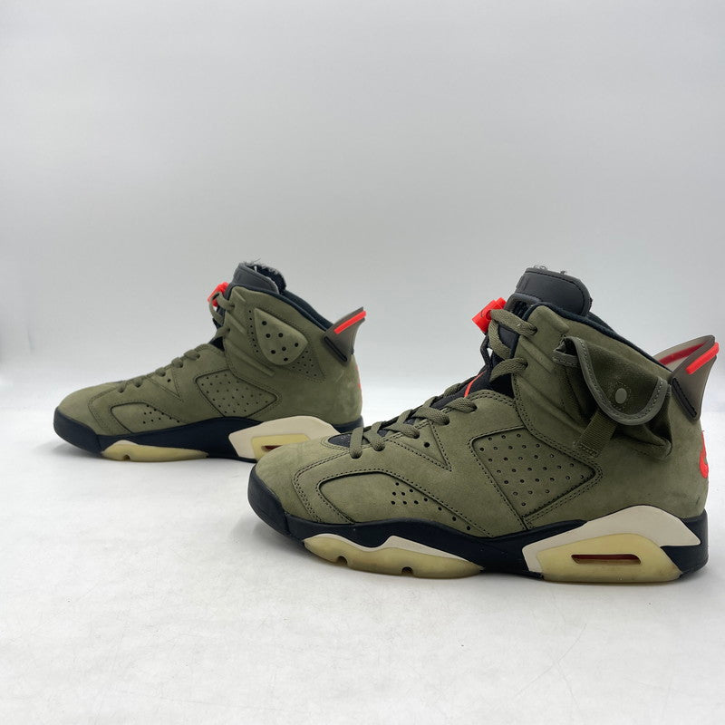 【中古品】【メンズ】 NIKE ナイキ× TRAVIS SCOTT トラヴィス・スコット 別注コラボ AIR JORDAN 6 RETRO "MEDIUM OLIVE" CN1084-200 エアジョーダン6 レトロ ミディアムオリーブ スニーカー 靴 160-260926-yo-13-teih サイズ：27.5cm カラー：カーキ 万代Net店