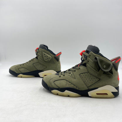 【中古品】【メンズ】 NIKE ナイキ× TRAVIS SCOTT トラヴィス・スコット 別注コラボ AIR JORDAN 6 RETRO "MEDIUM OLIVE" CN1084-200 エアジョーダン6 レトロ ミディアムオリーブ スニーカー 靴 160-260926-yo-13-teih サイズ：27.5cm カラー：カーキ 万代Net店