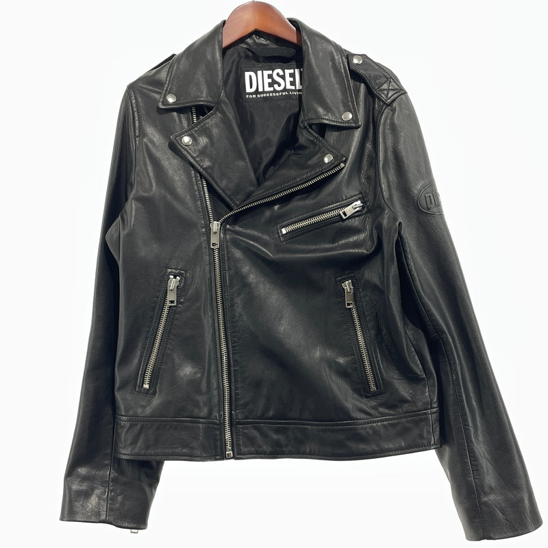 【中古品】【メンズ】 DIESEL ディーゼル GOATSKIN RIDERS JACKET A15303 ゴートスキン ライダース ジャケット アウター 141-260929-sa-16-teih サイズ：M カラー：ブラック 万代Net店