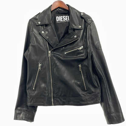【中古品】【メンズ】 DIESEL ディーゼル GOATSKIN RIDERS JACKET A15303 ゴートスキン ライダース ジャケット アウター 141-260929-sa-16-teih サイズ：M カラー：ブラック 万代Net店