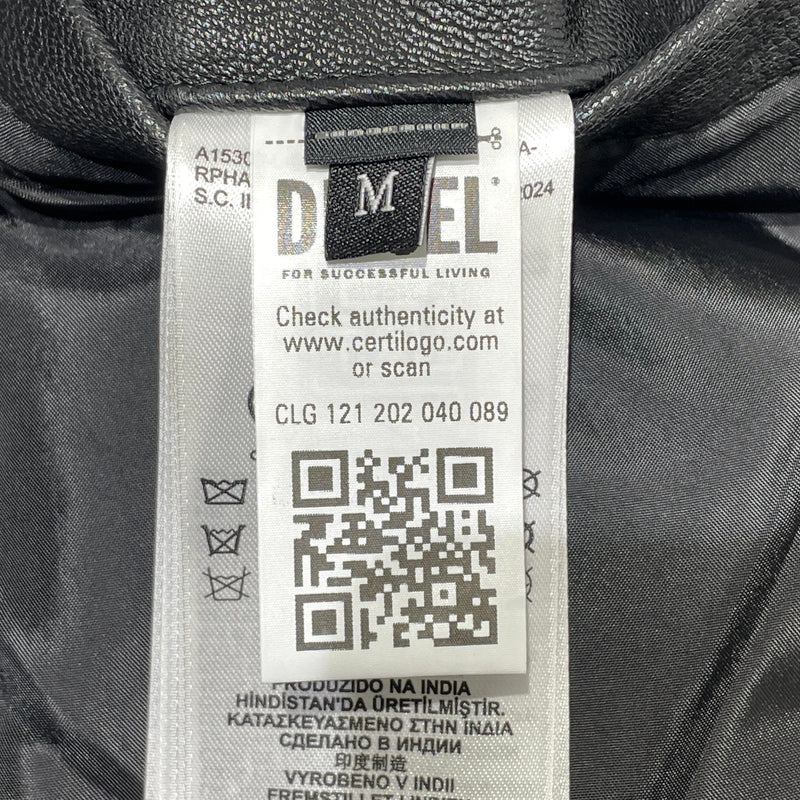 【中古品】【メンズ】 DIESEL ディーゼル GOATSKIN RIDERS JACKET A15303 ゴートスキン ライダース ジャケット アウター 141-260929-sa-16-teih サイズ：M カラー：ブラック 万代Net店