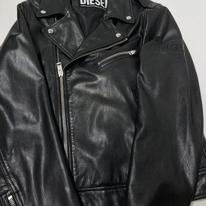 【中古品】【メンズ】 DIESEL ディーゼル GOATSKIN RIDERS JACKET A15303 ゴートスキン ライダース ジャケット アウター 141-260929-sa-16-teih サイズ：M カラー：ブラック 万代Net店