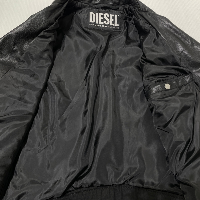 【中古品】【メンズ】 DIESEL ディーゼル GOATSKIN RIDERS JACKET A15303 ゴートスキン ライダース ジャケット アウター 141-260929-sa-16-teih サイズ：M カラー：ブラック 万代Net店