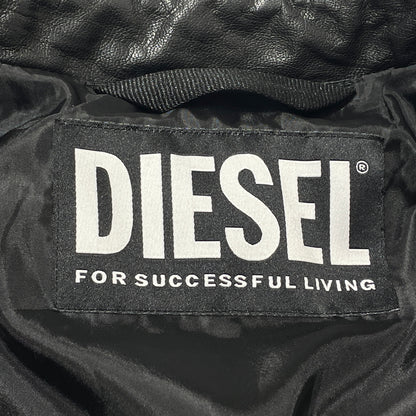 【中古品】【メンズ】 DIESEL ディーゼル GOATSKIN RIDERS JACKET A15303 ゴートスキン ライダース ジャケット アウター 141-260929-sa-16-teih サイズ：M カラー：ブラック 万代Net店