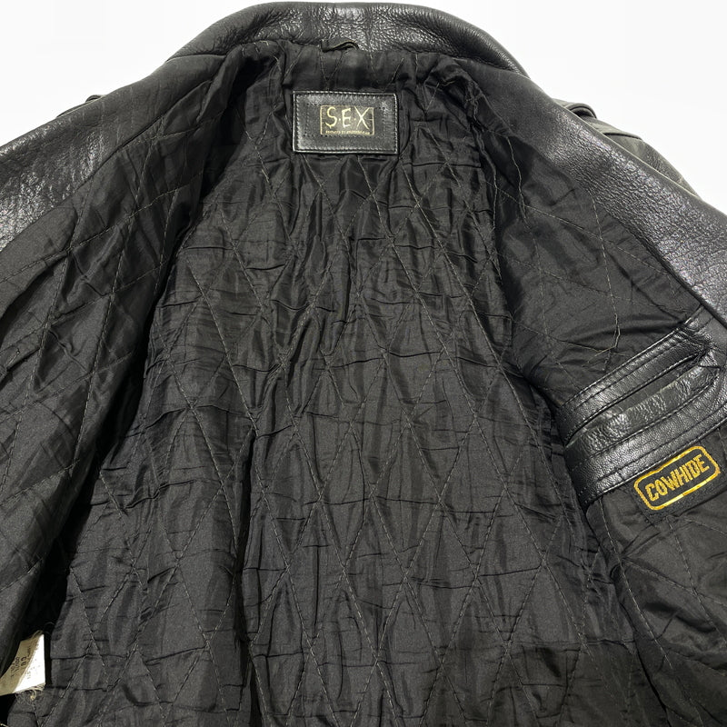 【現状渡し品】【メンズ】 SEX PRODUCED BY ANGROMANIA セックス プロデュースド バイ アングマニア COWHIDE DOUBLERIDER'S JACKET 牛革 ダブルライダース ジャケット アウター 145-260929-sa-17-teih 万代Net店