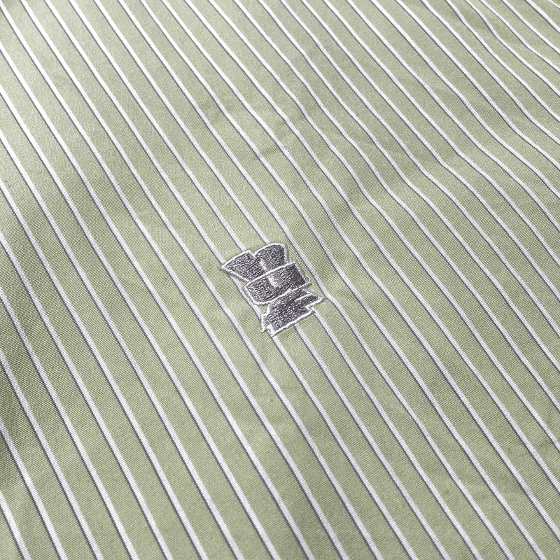 【中古品】【メンズ】 HUF ハフ MEGABLAST STRIPE S/S SHIRT メガブラスト ストライプ ショートスリーブ シャツ 半袖 トップス 142-260930-yo-18-teih サイズ：L カラー：グリーン 万代Net店