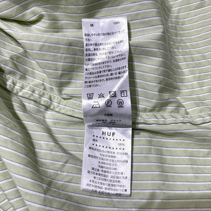 【中古品】【メンズ】 HUF ハフ MEGABLAST STRIPE S/S SHIRT メガブラスト ストライプ ショートスリーブ シャツ 半袖 トップス 142-260930-yo-18-teih サイズ：L カラー：グリーン 万代Net店