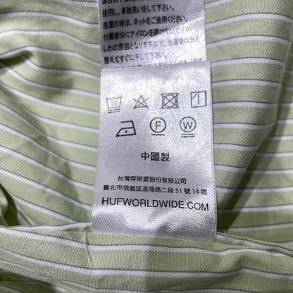 【中古品】【メンズ】 HUF ハフ MEGABLAST STRIPE S/S SHIRT メガブラスト ストライプ ショートスリーブ シャツ 半袖 トップス 142-260930-yo-18-teih サイズ：L カラー：グリーン 万代Net店