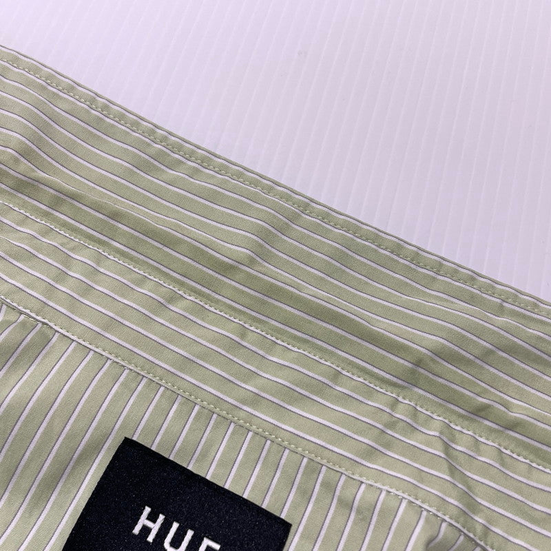 【中古品】【メンズ】 HUF ハフ MEGABLAST STRIPE S/S SHIRT メガブラスト ストライプ ショートスリーブ シャツ 半袖 トップス 142-260930-yo-18-teih サイズ：L カラー：グリーン 万代Net店