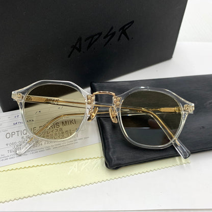 【中古品】【メンズ】 A.D.S.R エーディーエスアール SATCHIMO Ⅱ 02 サッチモ 02 アイウェア サングラス 203-260929-ko-05-teih サイズ：47□24-153 カラー：クリア/ゴールド 万代Net店